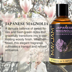 MAYJAM Japanese Magnolia diffuser setup delivers a refined, inviting aroma in any room