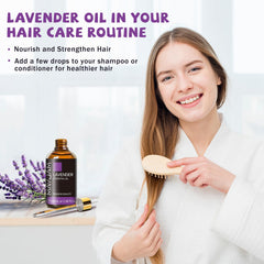 MAYJAM Lavender essential oil in hair care for subtle fragrance.