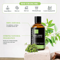 MAYJAM May Chang diffuser scene releasing citrus aroma to uplift mood