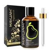 MAYJAM pear fragrance oil bottle for diffusers and DIY projects.