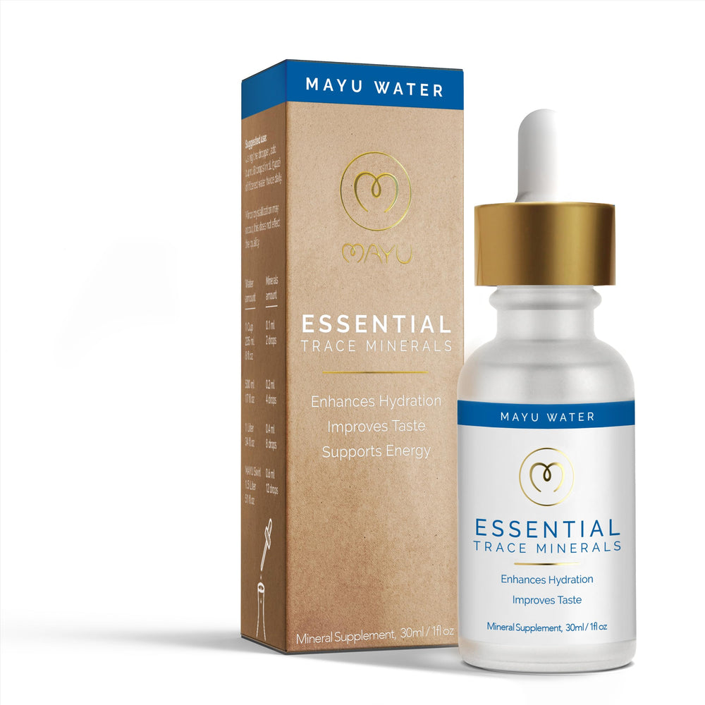 Mayu concentrated mineral drops bottle for everyday hydration support.