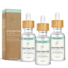 MAYU Electrolyte Water Drops bottle pour for quick hydration on the go.