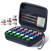 Mazentrix peptide vial case with fridge-ready storage keeps 30 vials organized and secure.