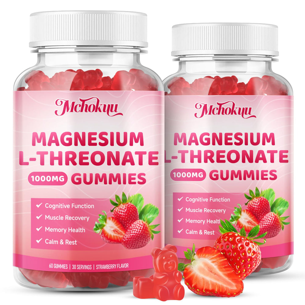 Mchokuu Magnesium L-Threonate Gummies bottle for easy daily brain and muscle support