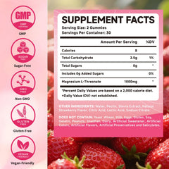 Mchokuu Magnesium L-Threonate Gummies strawberry flavor for tasty relaxation support