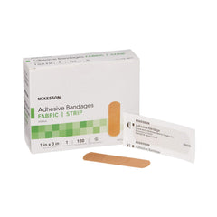 McKesson sterile fabric adhesive bandage, 1x3 inch, for discreet wound protection.