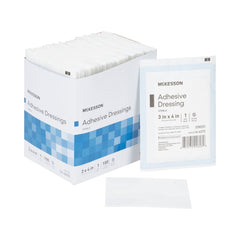 McKesson adhesive dressing sterile cotton-polyester 3x4 inch protects wounds from contaminants