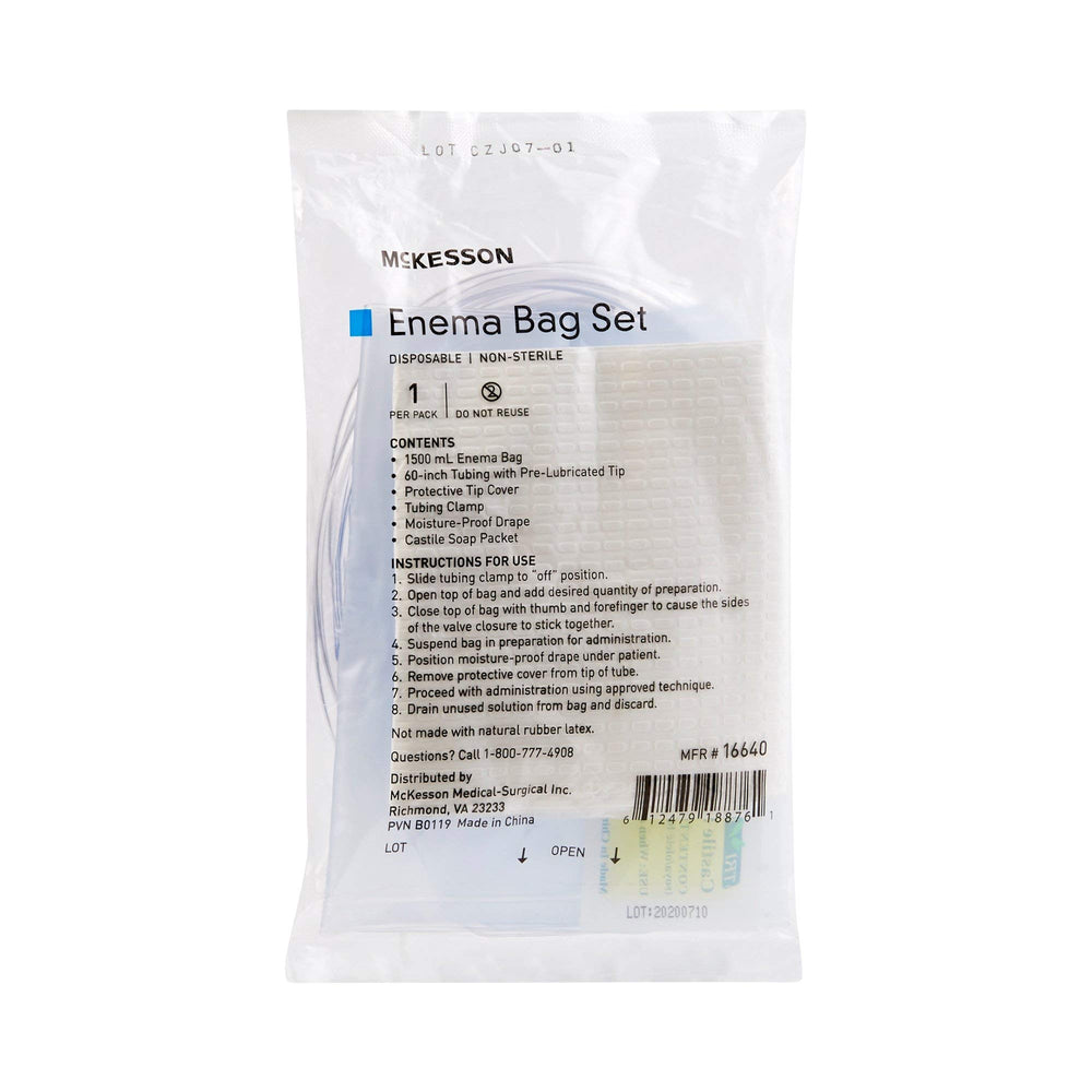 McKesson Bag Emema Soap 1500cc front view for easy home use