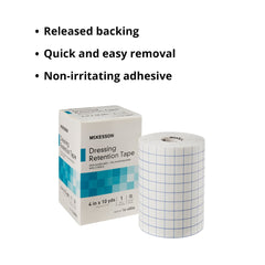 Breathable McKesson tape that conforms to the skin for comfortable wear.