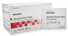 McKesson packaged isopropyl alcohol pad for venipuncture prep and sterile skin cleansing.
