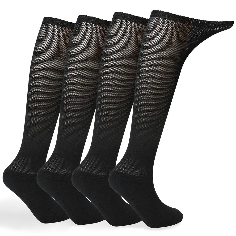 MD +MD diabetic socks with over-the-knee non-binding fit for comfortable leg circulation.