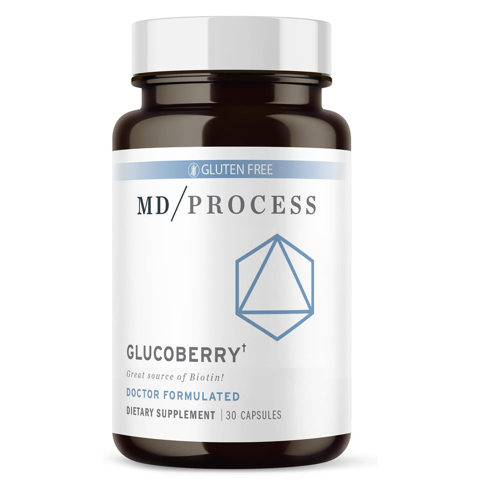 MD Process GlucoBerry bottle front view for daily blood health support