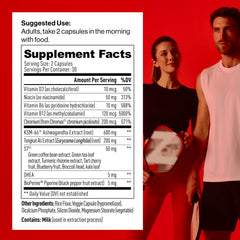 Mdrive Prime bottle back label shows servings and ingredients.