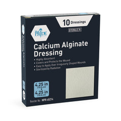 MED PRIDE antimicrobial calcium alginate wound dressing 4x4 pad in sterile packaging