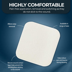MED PRIDE high-absorbency foam pad helps manage exudate.