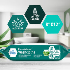 MED PRIDE premoistened washcloths with aloe for extra soft sensitive-skin care