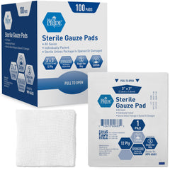 MED PRIDE sterile gauze dressing pad 3x3 for clean, comfortable wound coverage.