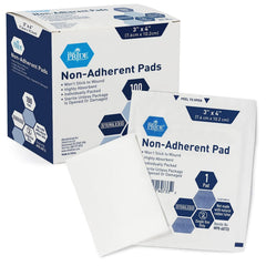 MED PRIDE sterile non-adhesive pad packaging shown for safe storage
