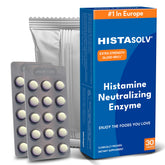Medagel HISTAsolv extra-strength tablets in pack front view for quick histamine relief possibilities.