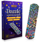 MEDca Glitter Bandages for Kids box front with colorful designs for quick care