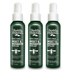 Medella Naturals deet-free lemongrass insect repellent bottle for outdoor protection.