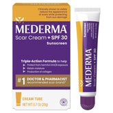Mederma Scar Cream Plus SPF 30 tube shown for scar care on skin