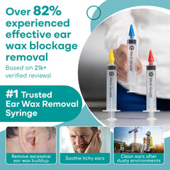 Medi Grade ear wax removal water flow demonstrates natural cleaning power.