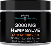 Medical Miracles Hemp 3000mg salve bottle highlighting premium formula for targeted joint comfort