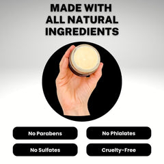Medical Miracles hemp salve jar label closeup showing premium USA-made formula