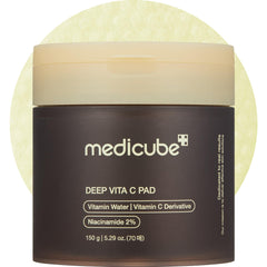 Medicube Deep Vita C Pad embossed side for gentle exfoliation and smoother pores.