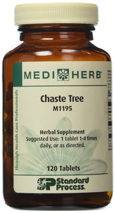 Mediherb Chaste Tree bottle pour showing label and capsules for balance