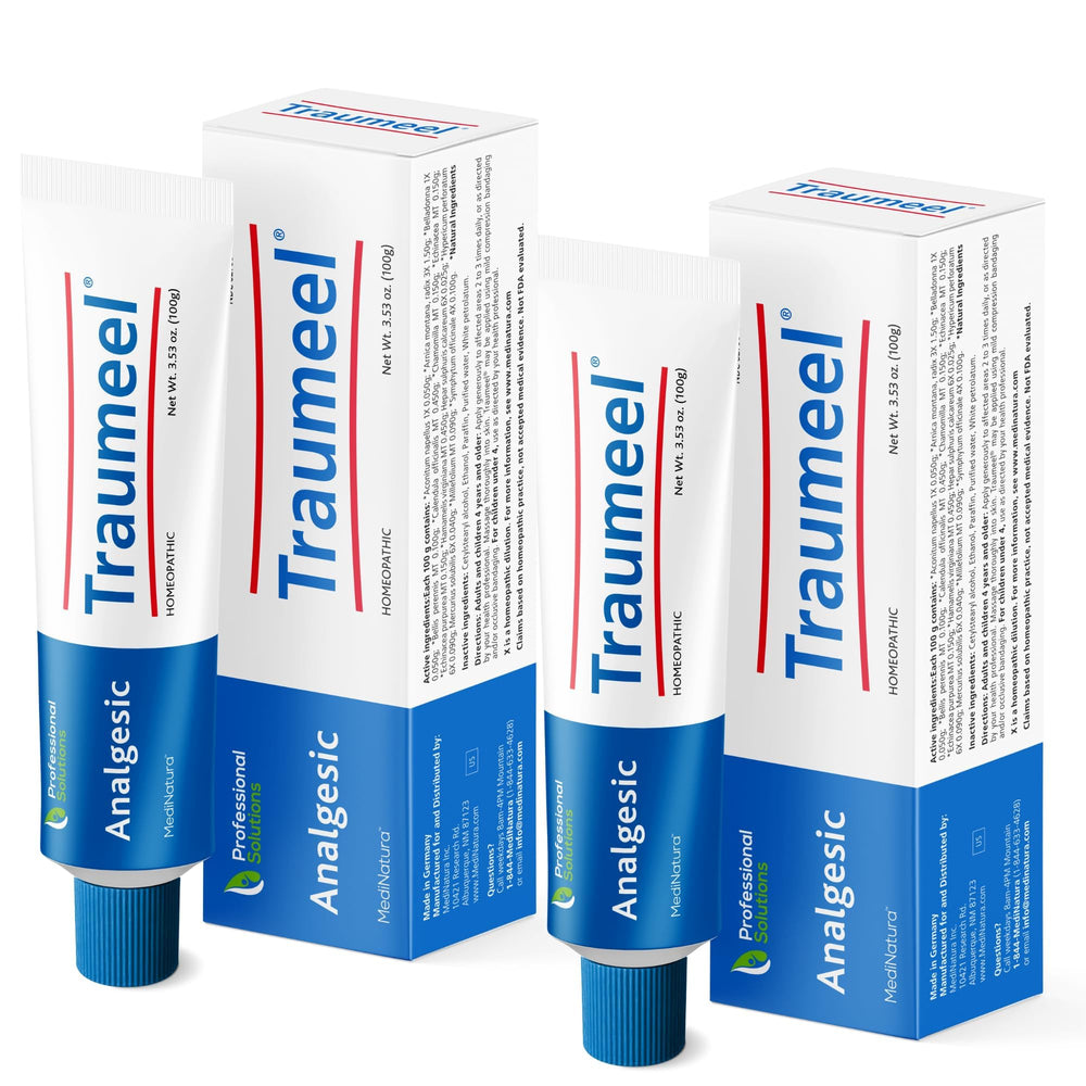 MediNatura Traumeel ointment packaging showing two-pack for convenient daily joint and muscle comfort.