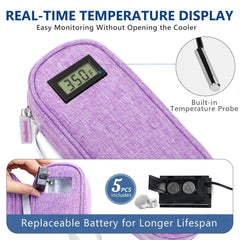 medineed estuche insulina tsa aprobado para viajar con dos packs de hielo reutilizables.