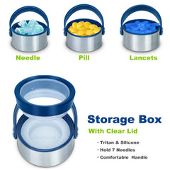 Medineed 3-pen insulin case with top compartment for refrigeration items