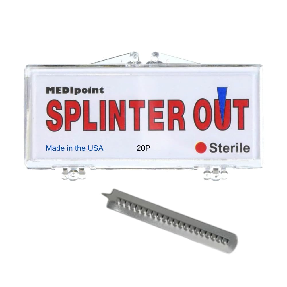 Medipoint Splinter Out dentro de la caja compacta, lista para botiquines.