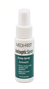 Medique Medi-First 24402 antiseptic spray bottle for quick wound cleansing.