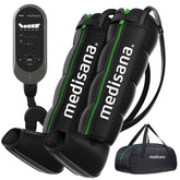 Medisana leg compression massager full-leg assembly targets feet to thighs for improved circulation.
