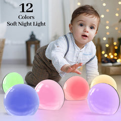 Meditation white noise night light colors display aids in creating a cozy sleep atmosphere.