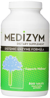 Medizym bottle pouring tablets for daily immune support