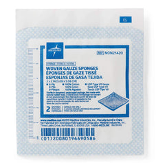 Medline gauze sponge folded-edges design reduces loose fibers during use