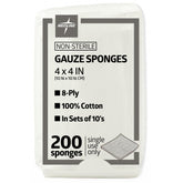 Medline gauze sponges 4x4 inch 8-ply for reliable wound dressing