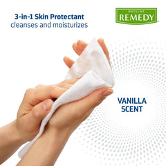 Moisturizing film from Medline Remedy 3-in-1 barrier cloth on skin