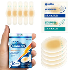 Medtecs hydrocolloid ellipse bandages in packaging for quick, comfortable wound care.