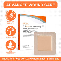 MedVance dressing forms hydrophilic gel with exudate for moist protection.