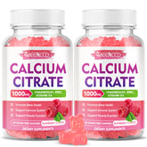 MEENCCD calcium citrate gummies bottle in raspberry flavor for daily calcium support.