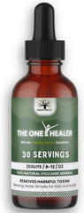 MEGA HEALTH The One Healer Zeolite Detox bottle promotes family-friendly wellness.