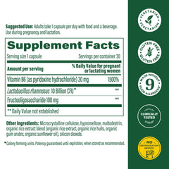 Capsule close-up of MegaFood Baby & Me 2 highlighting vitamin B6 benefits