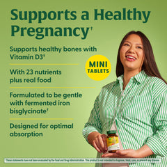 Label shows real-food ingredients in MegaFood Baby & Me 2 prenatal minis.