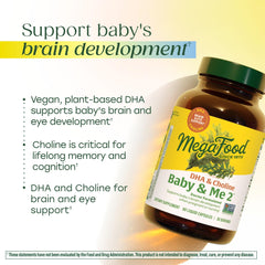 MegaFood Baby & Me 2 choline beadlets image shows slow-release delivery