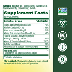 Close-up of MegaFood Balanced B Complex tablets for cognitive and nervous system support
